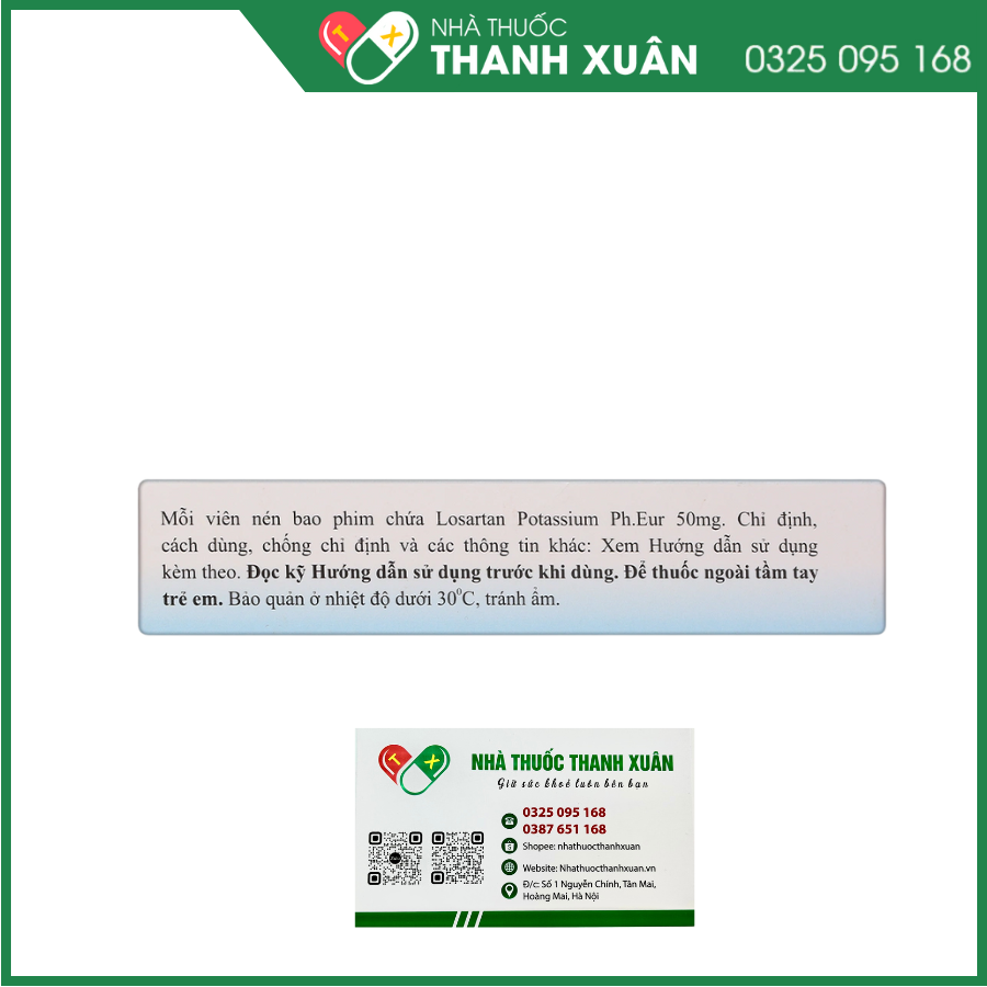 Losagen 50 điều trị tăng huyết áp